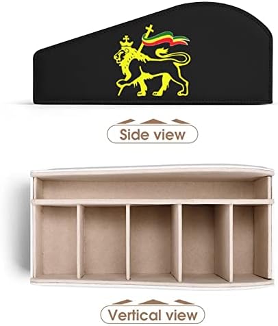 Rasta-lion of Judah Retro Remote Contlors Holder PU Fore Chastizer Organizer Box for Home Offce Desktop