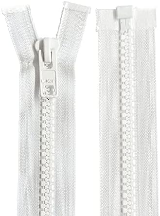 Lenzip 10 Тешка висн вилн, обликувана пластична јакна одвоен патент - Изберете ја вашата должина - боја: бела - направена во Соединетите