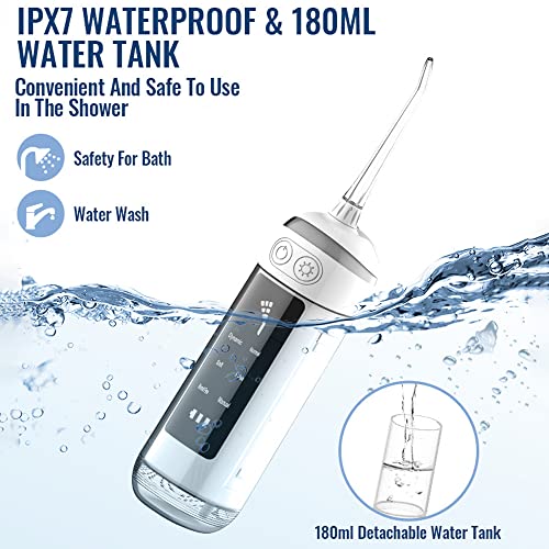 Meiyixin безжична вода за чистење на забите, безжичен стоматолошки орален наводнувач со 6 режими 4 авиони, USB полнење, IPX7 водоотпорни