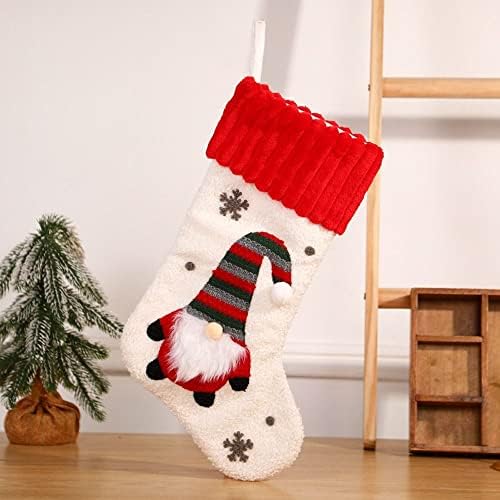 Houchu Божиќно порибување Прекрасна Дедо Мраз за чорапи за чорапи за елкир, украс за новогодишни украси Рудолф Семејство Дом Божиќ, Божиќни