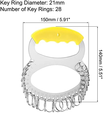 Организатор на клуч од не'рѓосувачки челик Патикил 28 прстени, 2 парчиња преносен држач за клучеви за управување со приврзок за управување со приврзоци