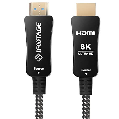 IFOOTAGE 8k HDMI Кабел, Ултра 48Gbps Голема Брзина 33 FT HDMI Кабел, Плетенка Кабел (8K60hz 4K120hz),Ултра Голема Брзина Компатибилен Со Dolby Визија Атмосфера За Игри Монитор, проектор и др