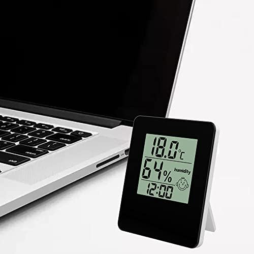 N/Часовник за Биро Со Температура Влажност Внатрешна Просторија Дигитален Термометар Хигрометар Електронски Мерач На Влажност