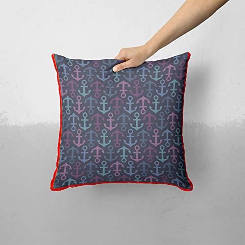 Колаж за сидро на сино и розов вектор - Прилагодено украсен украс за дома или отворено фрлање перница за софа, кревет или перница од кауч