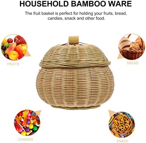 Ханабас плетени корпи за складирање на контејнери со слама садови бамбус ткаена корпа со капаче јајце чај чај корпа за складирање