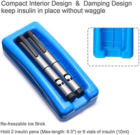 Работа со тврдо носење компатибилен со пенкало за инсулин, преносна ладилна торба за инсулин за дијабетес со заштитна мраз тула.