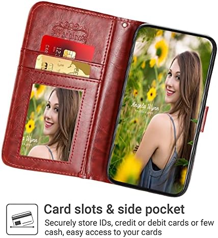 Bitobe Дизајниран за Iphone 14 Pro Max Паричник Случај Со Држач За Картички За Жени Девојки Цвеќиња Цветни Фолио Флип Кожа Покритие Магнетна