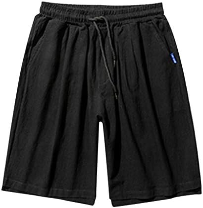 Машки шорцеви за мажи летни обични панталони џогер фитнес панталони постелнина лабава панталони шорцеви
