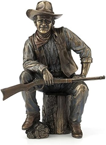 JFSM Inc каубој седеше на дневник со статуа на пушка