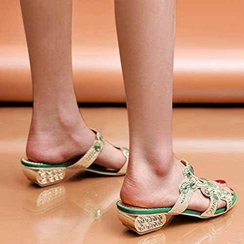 Сандали за жени кај женски чевли сандали и летна потпетица на рибистон, ниски обични женски потпетици модни влечки пролетни чевли
