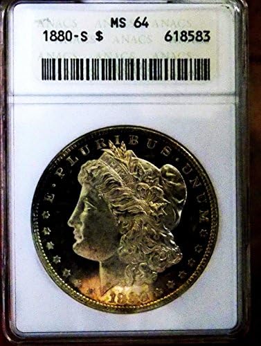 Морган Сребрен Долар 1880 S Стариот ANACS MS 64+++ DMPL OBV Чудовиште Монета PQ ЛЕЛЕ