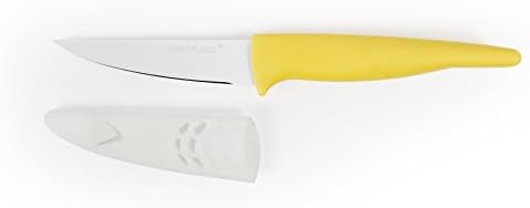 Нож за паринг на Neoflam Aveco со нестепена керамичка обвивка и обвивка, 3,5 , бело/жолт