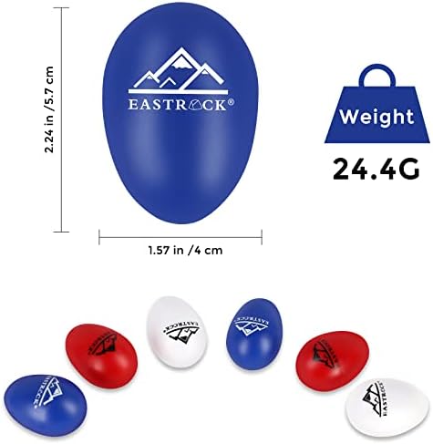 Eastrock 6 парчиња пластични јајце шејкер постави музички рачни ударни шејкери Музички маракас ударни инструменти