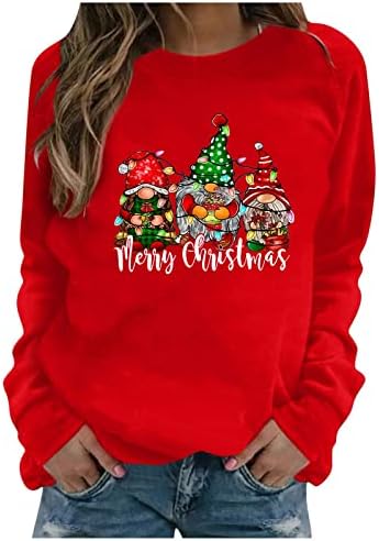 Џемпери за пулвер за жени Божиќно печатење брод вратот џемпер породилно гроздобер џемпери за пуловер за жени