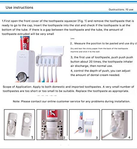 Lareinaxxx RV Автоматски Дозер За Паста За Заби Со Држач За Четка За Заби За Монтирање На Ѕид Со 5 Четки Поставете Детски Диспензерот