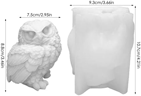 Силиконски калапи на 3D Owl Owl, симпатична лесно ослободување на був од був, був, лесен пуштај силиконски мувла за рачно изработена декорација