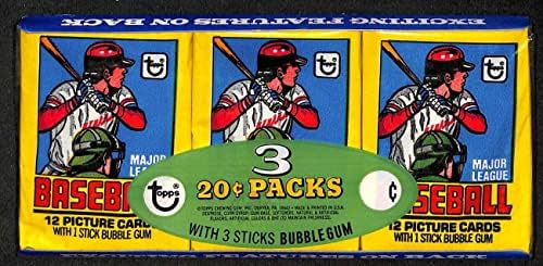 Спортски меморијали 1979 Топс Нова фабрика запечатен бејзбол 3 восочен пакет фиока D79130 Оценети ново - восочни пакувања во восок од бејзбол