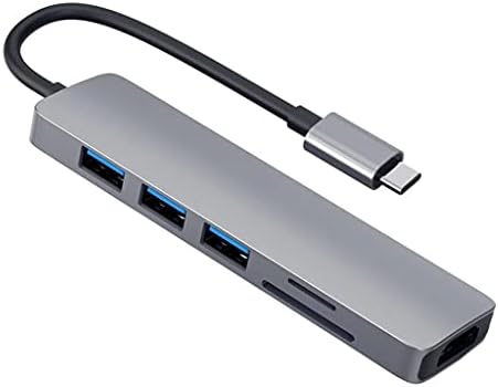 UXZDX Cujux Тип-C Центар НА HDMI-Компатибилен Адаптер 4K 3 USB C Центар СО Tf Безбедност Дигитален Читач Слот За MacBook Про
