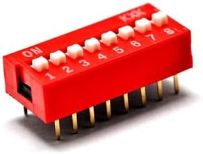 Модул за прекинувач со тип на слајд 10 парчиња 1 2 3 4 5 6 7 8 ПИН 2,54мм Позиција на патот натопено прекинувач за менување на црвениот терен, црвен прекинувач за прицврстув?