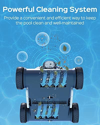Wybot 2023 Премиум безжичен роботски чистач на базени, автоматски вакуум во базен со моќно вшмукување, LED индикатор, последни 90 мин.