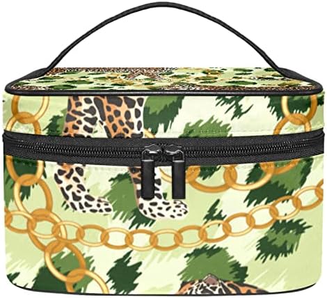 Козметичка Торба За Животни од леопард Пренослива Торба За Шминка За Патување Организатор Тоалетна Торба За Жени и Девојки
