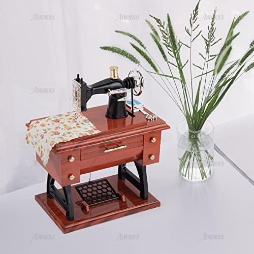 Auear, голема гроздобер машина за шиење часовници музички кутија за колекција Декорација на подароци