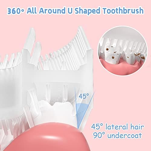 Детска четка за заби сет u во облик на четки за заби - силиконски мека храна, 360 ° дизајн за чистење на орални заби за деца четка за