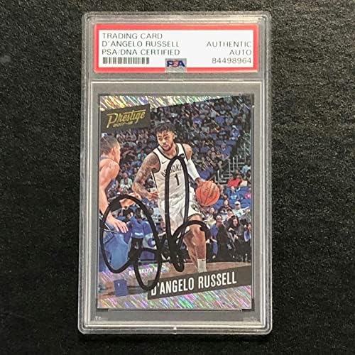 2017-18 Panini Prestige #82 D'Angelo Russell потпишани картички автоматски ПСА плочи мрежи - Кошаркарски картички за дебитант