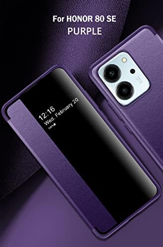 Кутии За Превртување на паметни телефони Компатибилни Со Huawei Honor 80se Прозорец Со Јасен Преглед На Куќиштето, Магнетна Тенка Флип-Заштитна