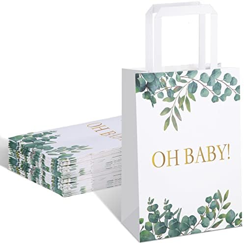 18 Парчиња Големи Торби За Подароци За Туширање За Бебиња Акварел Џунгла Тематски Хартиени Торби За Подароци Зеленило Торби За Бонбони