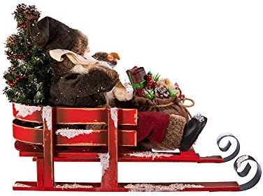 Курт Адлер Кринглс Санта на санки за Божиќни декор, СПД, разнобојно