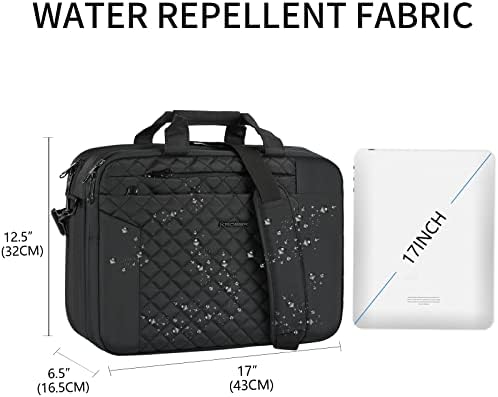 Лаптоп торба со лаптоп за мажи, лаптоп кутија 17 инчи за проширување на компјутерска торба, водоотпорна лаптопска торба со лаптоп со анти -кражба, торба за рамо на ме?