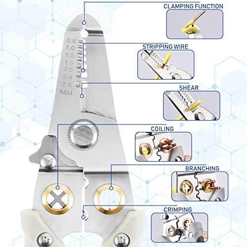 Мултифункционална Жица Клешта Алатка, Специјална Жица Стриптизета За Електричар, 6 во 1 Мултифункционални Жица Стриптизери, Мулти-Функционални Жица Разделување Кл