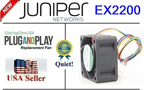 1x Вентилатор за замена на тивка верзија, компатибилен за Juniper Networks EX2200-24T EX2200-24P EX2200-48T EX2200-48P