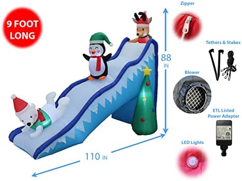 Два божиќни пакети за украси за забави, вклучуваат 6 нозе високи божиќни надувување на надувување на сцената, поставен со три кралеви овци стабилни, и ирваси од пинг