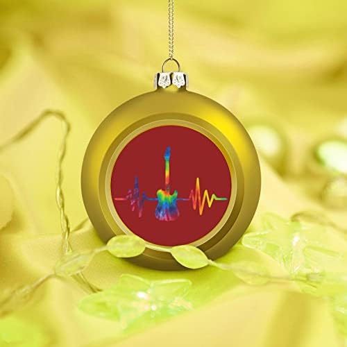 Врза за боење на гитара, божиќна топка, избришана, висина за виси украси за украси за забави од камин од дрво од дрво 2 парчиња 2 парчиња