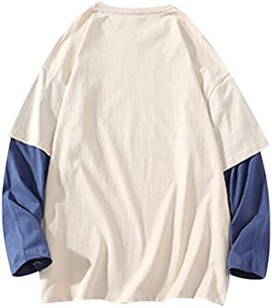 Менс мода обичен едноставен лажен со две парчиња пулвер тркалезен врат маица горниот дел од дното на кошулата емоционална поддршка пилешко пилешко