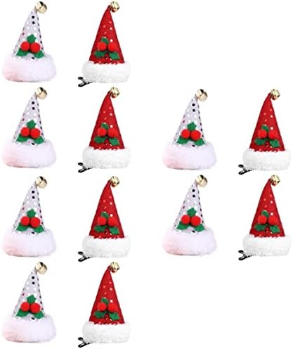 PRETYZOOM 12 парчиња Шамии Мали Деца Партиски Елементи Клипови Шапка Креативни За Случајни Материјали Sequin Прекрасна Боја Божиќни