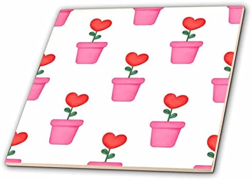 3дроза Слатки Розови Садови Со Цвеќе На Срцето Шема-Плочки