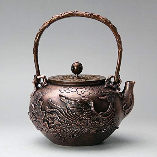 Леано железо чајник со чајник со миризба, леано бакар врела вода чајник, рачно изработено задебелување на неоткриен чај чајник чајник чајник