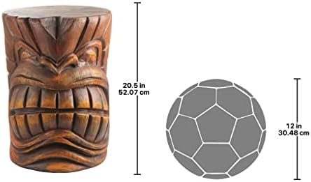 Дизајн Toscano DB383038 The Grande Tiki God Kanaloa Teets Side Table Statutue, 20 инчи, дрвото
