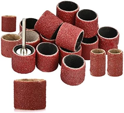 Нефлум 51 парчиња тапан за пескарење сет 120 решетка со 12,7 мм пескава мандата за ротирачки алатки абразивни алатки за пескарење ленти за
