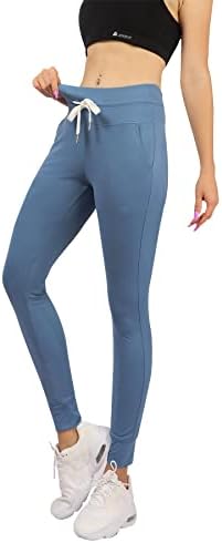 Womenените џогери со високи џемпери на половината со џебови со џебови со затегнување на јога панталони за дневна тренингот џогирање