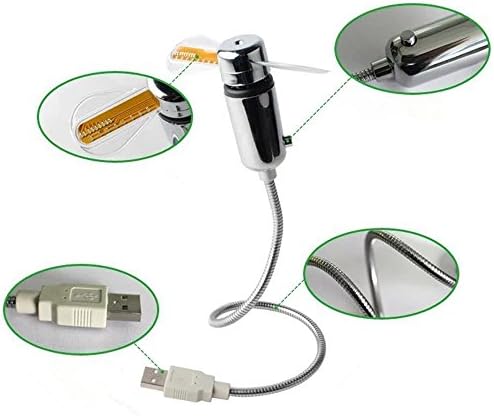 BZDZMQM LED ЧАСОВНИК USB Вентилатор, Со Функција За Прикажување Во Реално Време, 90mm Пренослив Мини USB Часовник Вентилатори, Gooseneck
