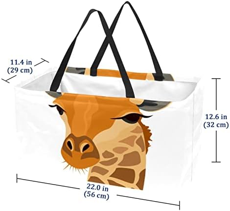 Кошар за еднократно купување жирафа преносен преклопен пикник намирници торбички за перење торба за торба за купување тота