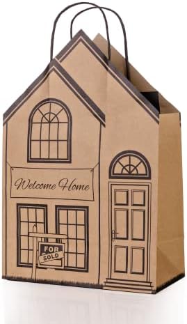 Добредојдовте домашен пакет од 50 торби за подароци во форма на куќа