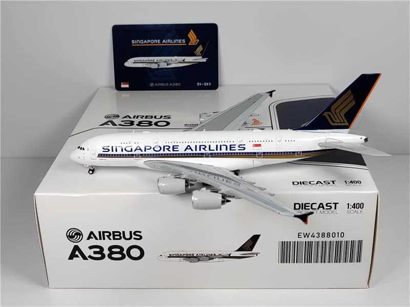 JC Wings Singapore Airlines за Airbus A380 9V-SKV 1: 400 Diecast Aircraft претходно изграден модел