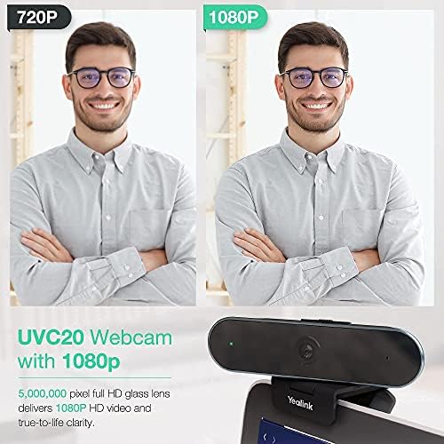 Yealink USB-жичен-UC-Headset Mono UH36 Телефонска слушалка и веб-камера UVC20 Web-камера со микрофон