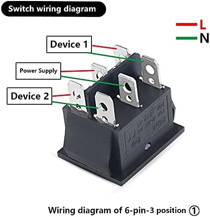 CRFYJ KCD4 1PCS Rocker Switch Switch Вклучен прекинувач за вклучување на 3 Позиција 6 Електрична опрема со прекинувач за светло 16A 250VAC/20A 125VA