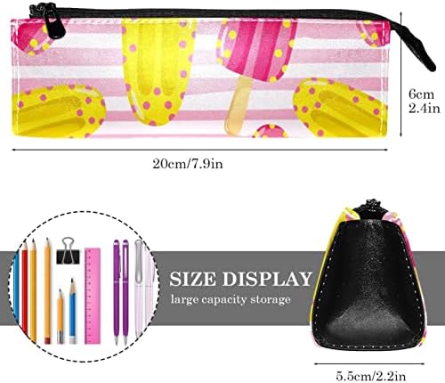 Laiyuhua Преносна стилска торба со моливчиња Пу кожа пенкало Компактен патент торбички, козметичка торба канцеларија додаток